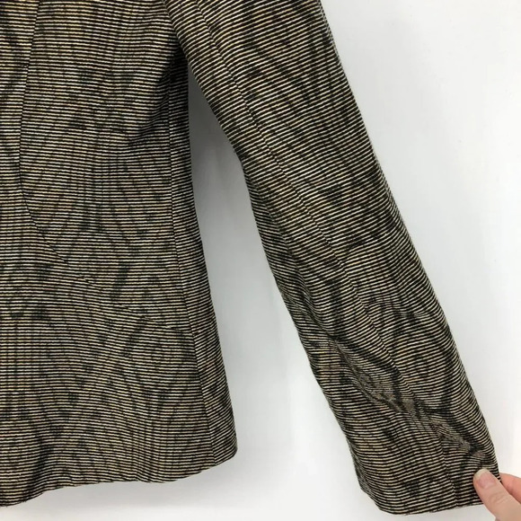 Lafayette 148 Bronze Black Metallic  Geometric print Ikat Jacket Zip Blazer 6 - Picture 10 of 16